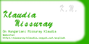 klaudia missuray business card